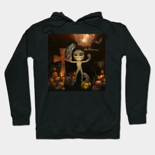 Funny halloween design with mummy, owl and pumpkin Hoodie